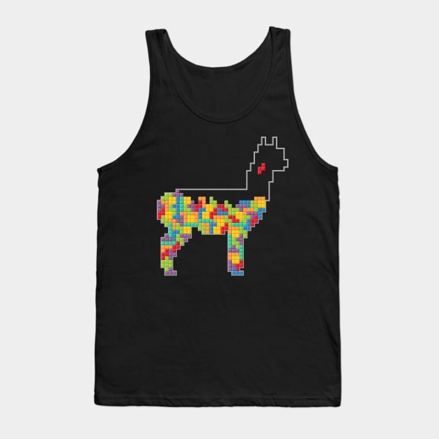 Tetris llama Tank Top by Wild Geometric